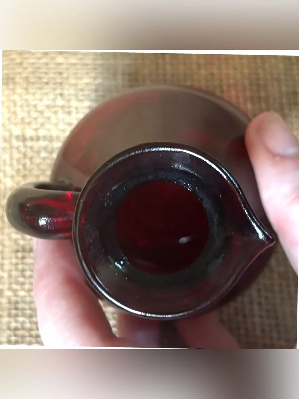 Vintage Avon Cape Cod Ruby Red Cruet with Strawberry Stopper Goth Dark Romance